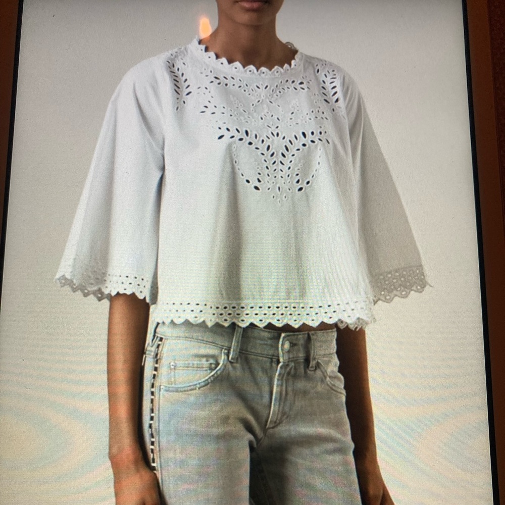 NWT isabel marant white blouse small doen christy dawn re/done ulla johnson 36